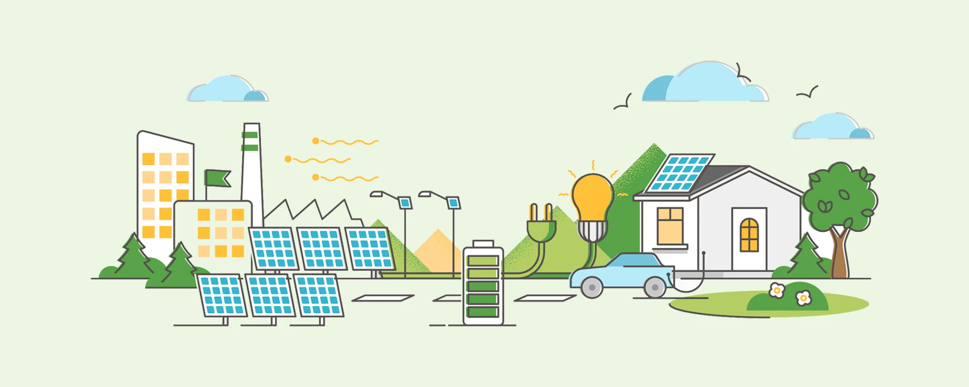 vettoriale Comunità energetiche. Imprese e cittadini uniti in una Comunità Energetica Rinnovabile supportata da Glayx